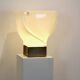 Leucos table lamp, handmade, limited edition in white opalescent glass