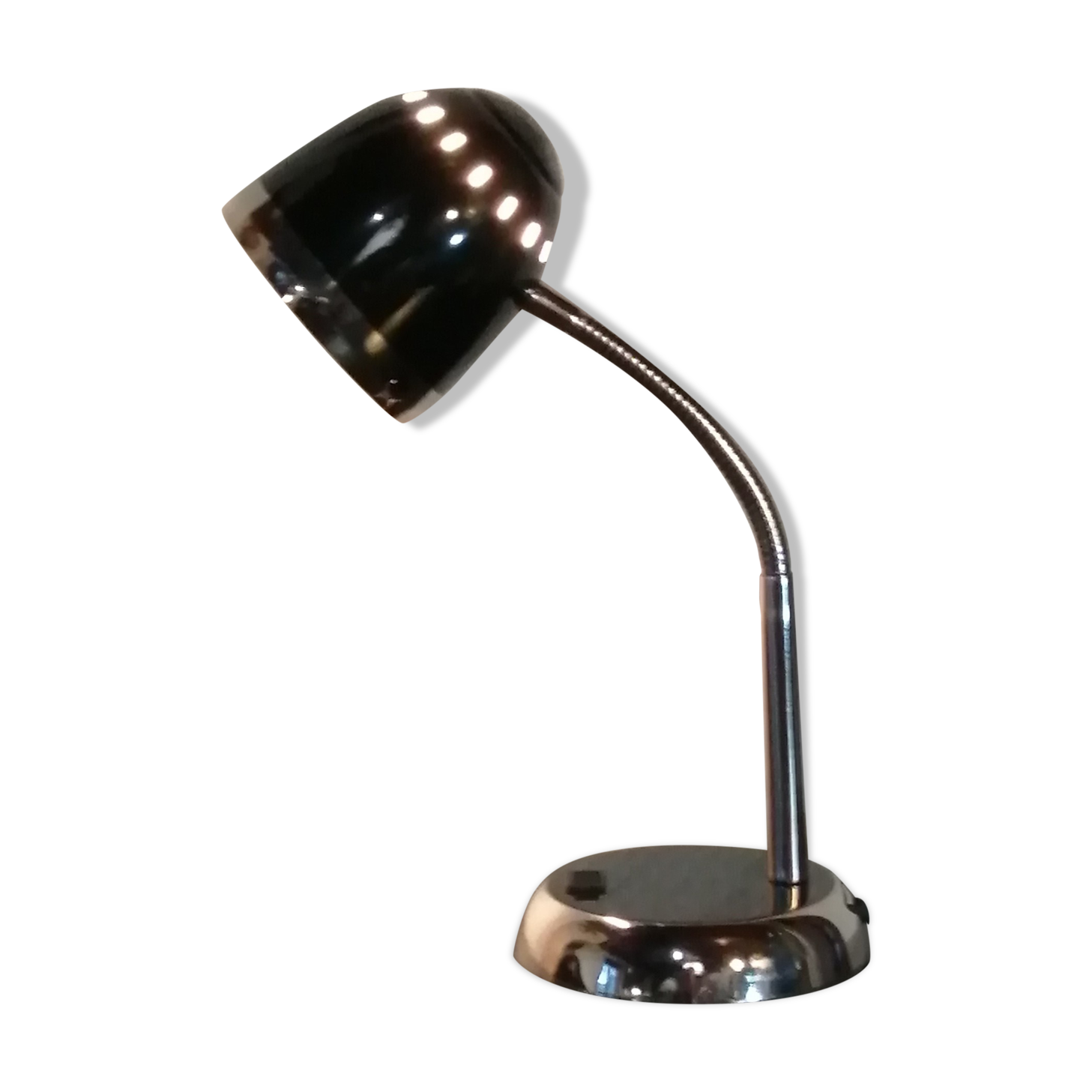 Black and chrome desk lamp in vintage metal