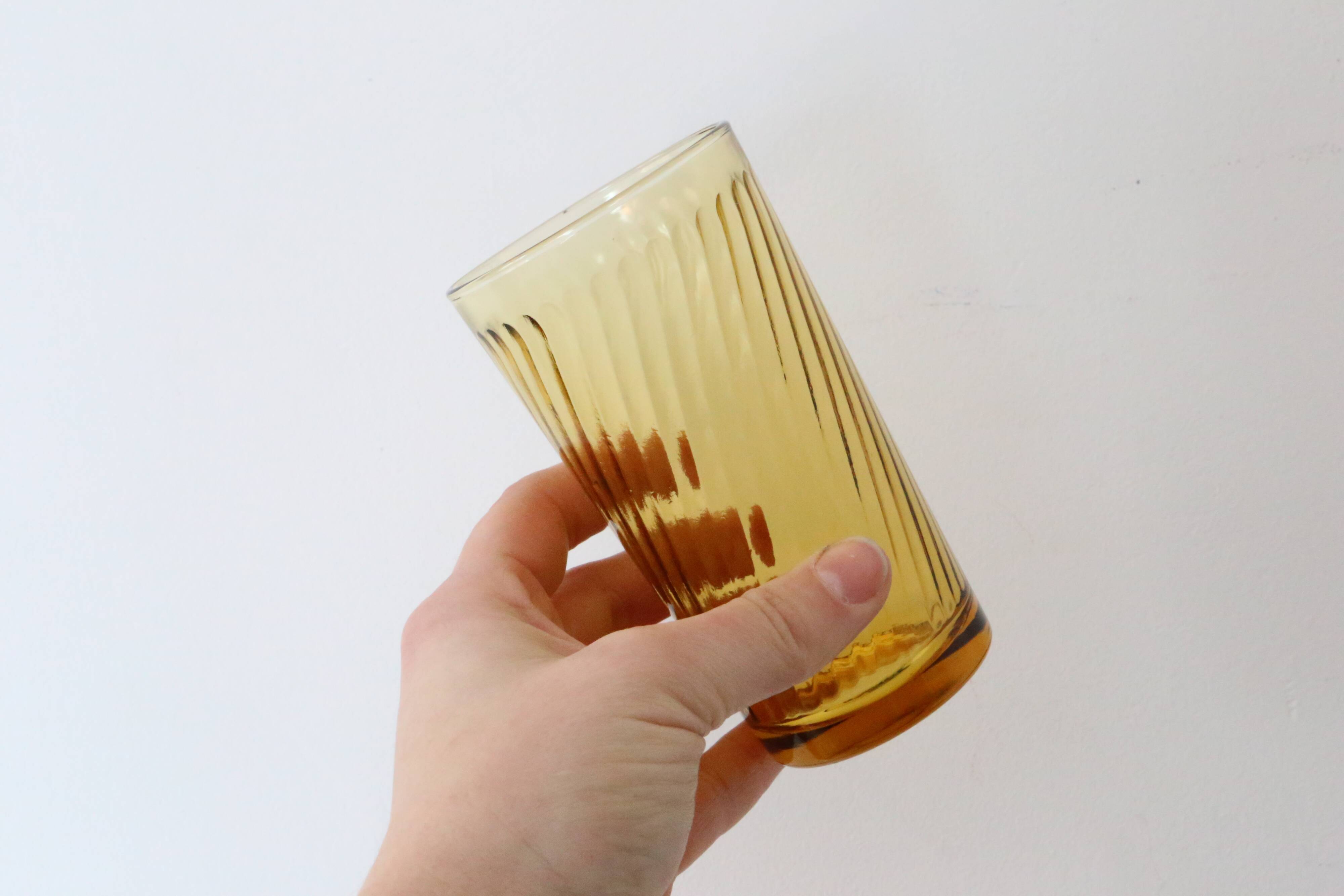 Lot de 6 verres ambrés