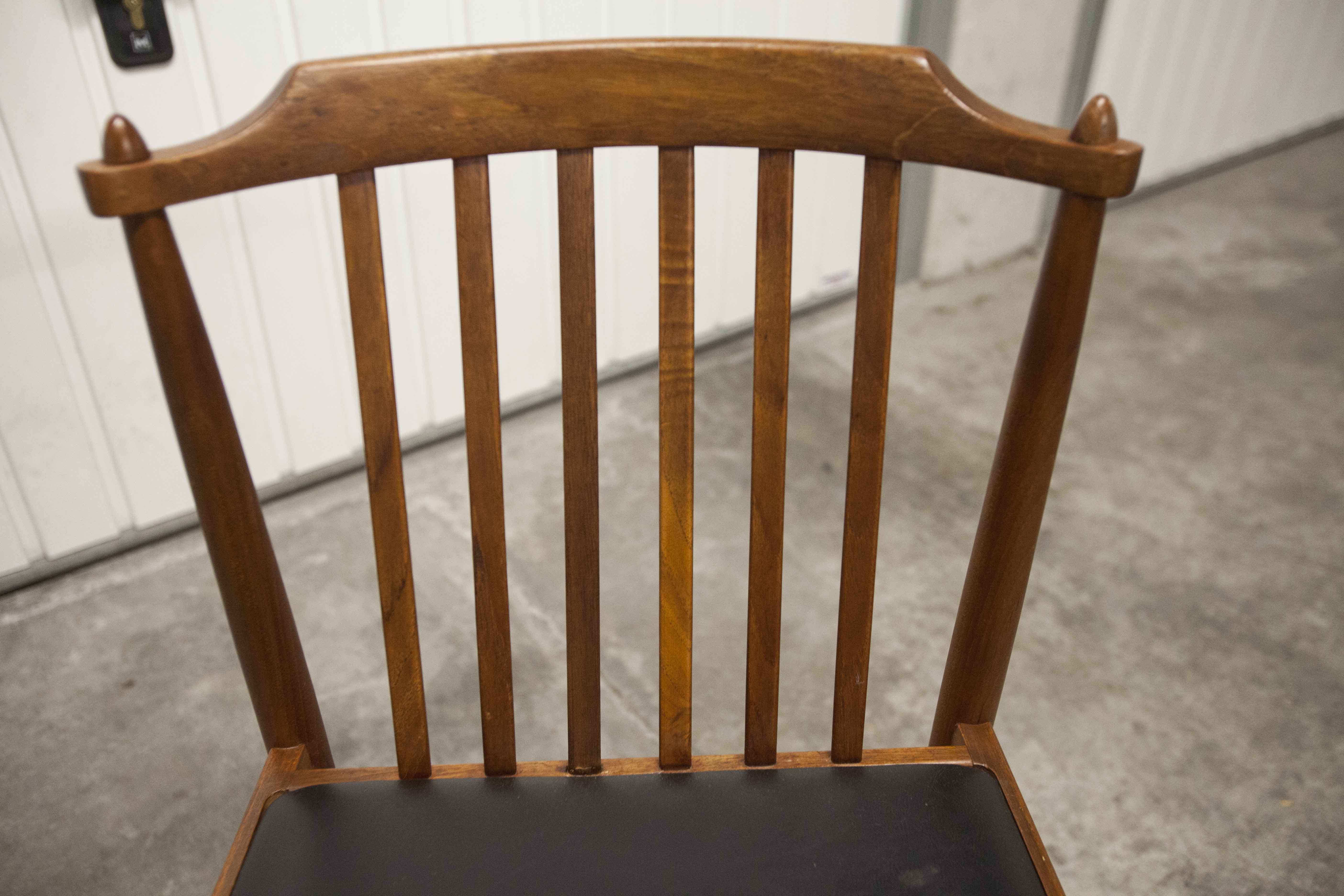 Chaise scandinave 1960 en teck et skaï