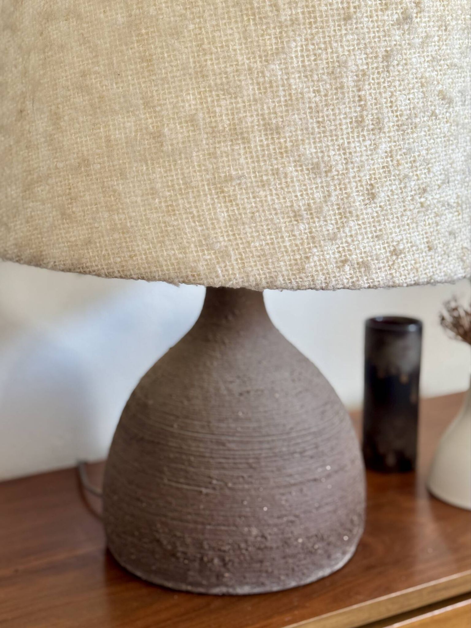 Lampe en céramique brutaliste vintage XL