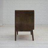 1960s, Danish radio/TV commode, laqered ash wood, wood marquetry door.