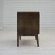Années 1960, commode radio/TV danoise, bois de frêne laqué, porte en marqueterie de bois.
