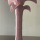 Vintage palm candle holder in pink glazed ceramic