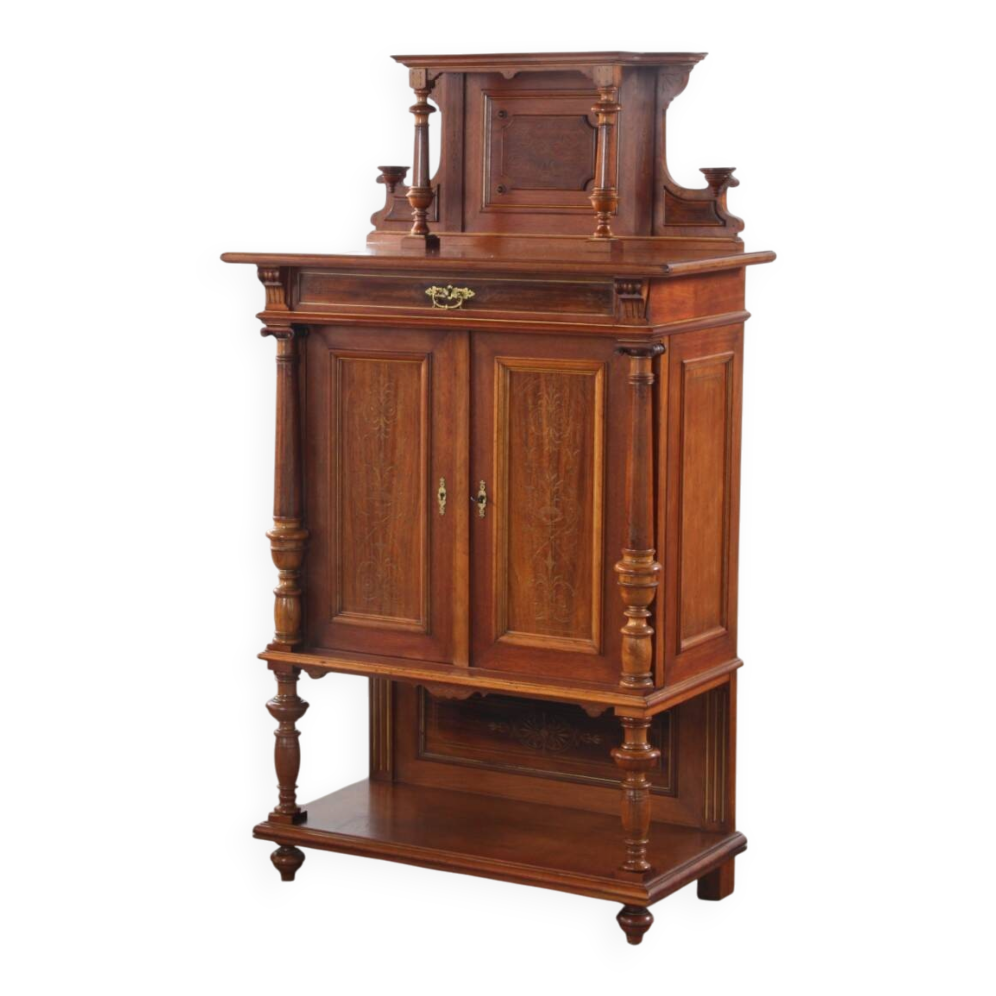 Vintage Antique Danish Solid mahogany Wood Cabinet, 1890s
