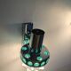 Pair of Space Age wall lights in chrome and green glass, 1970s.