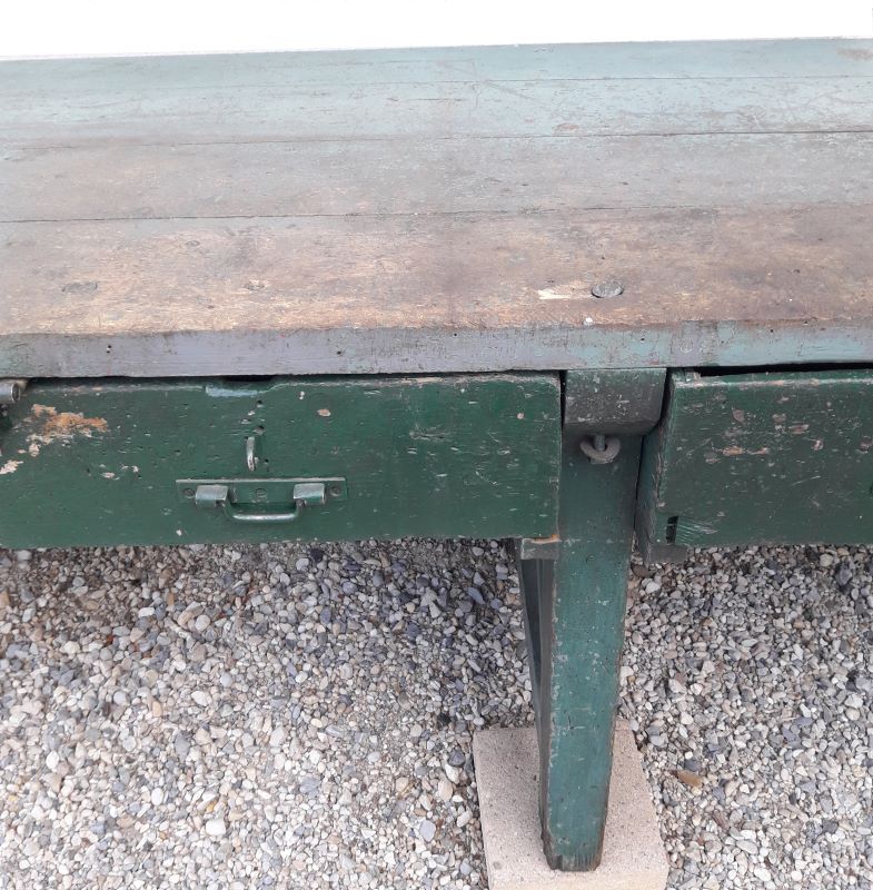 Établi industriel d'atelier 4m ancien