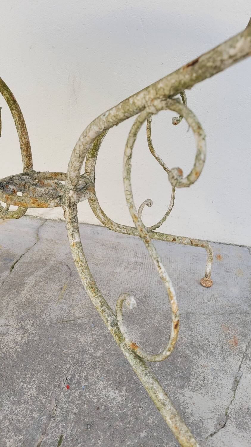 Round Wrought Iron Garden Table 1900s