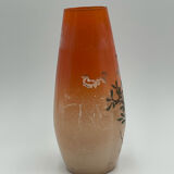 Enamelled decorative vase signed GEM