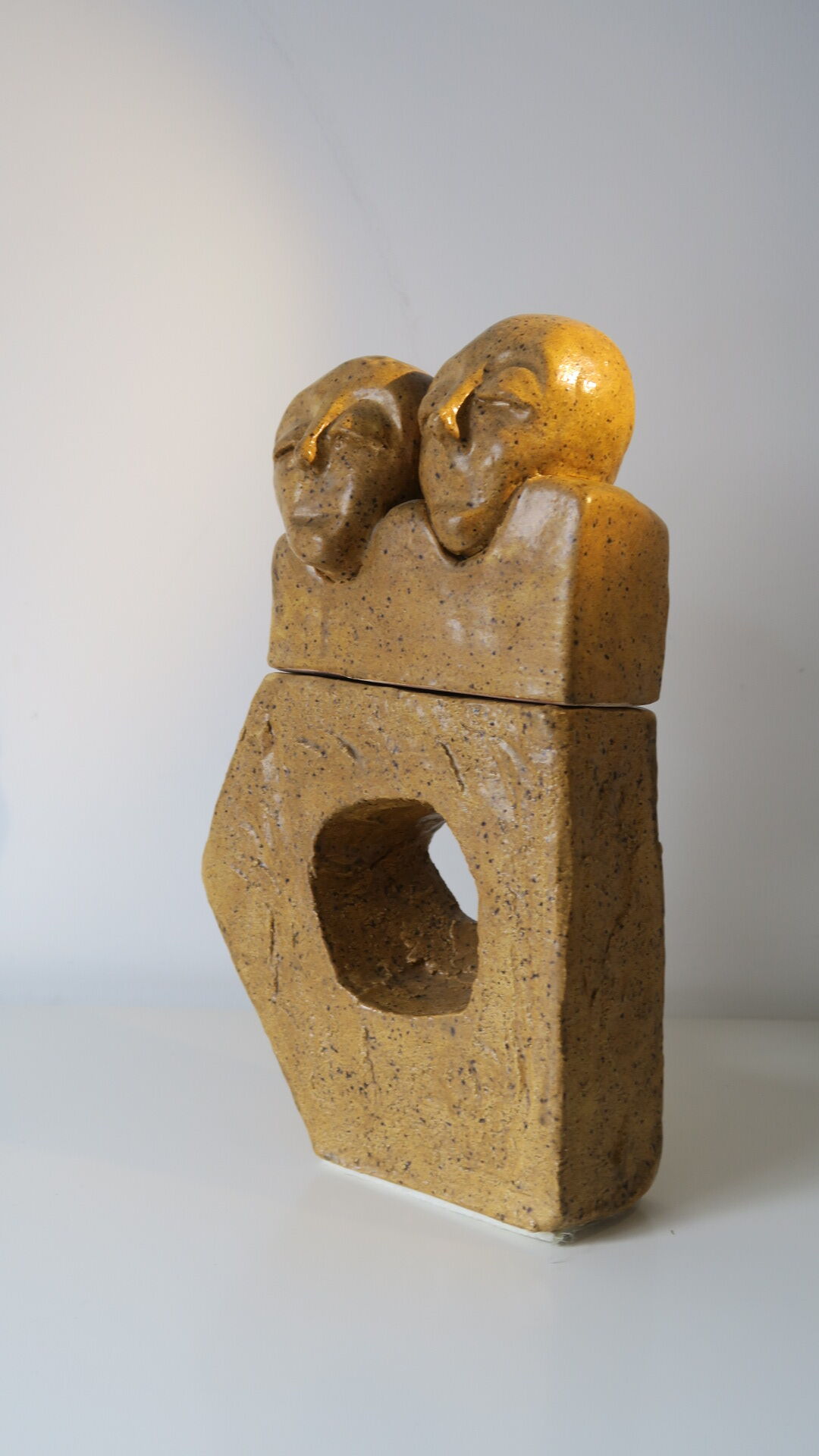 ceramic sculpture in two parts,