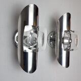 Pair of oscar torlasco wall lights, murano glass, italy, 1970