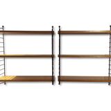 Scandinavian wall shelves teak & metal, 1960s