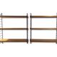 Scandinavian wall shelves teak & metal, 1960s
