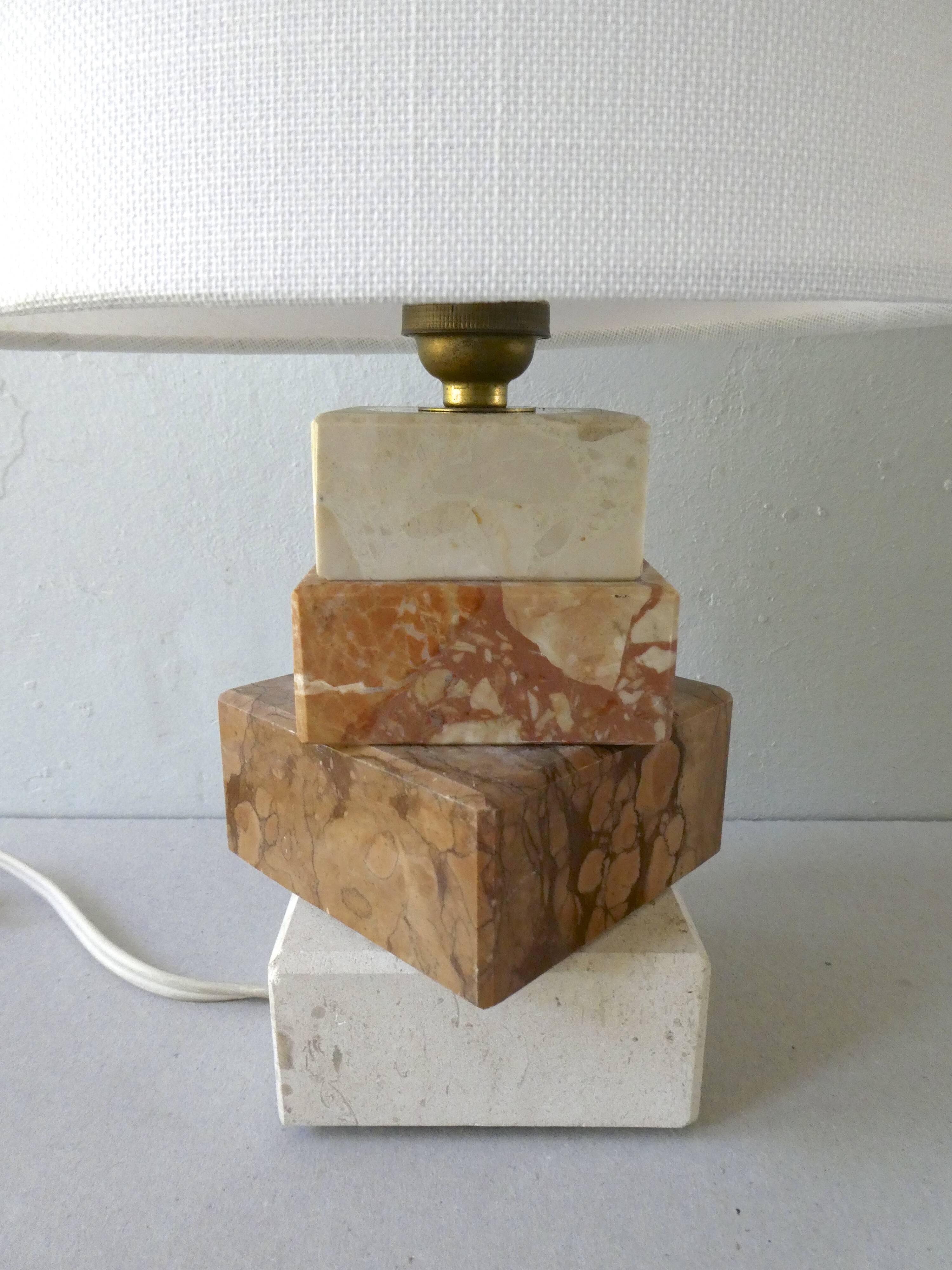 Marble lamp and travertine from the 1960s