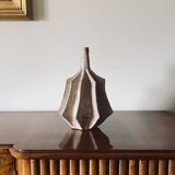 Organic modern white earthenware vase, France 1970s