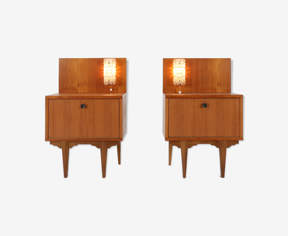 Ensemble de deux tables de nuit du milieu du siècle, 1970