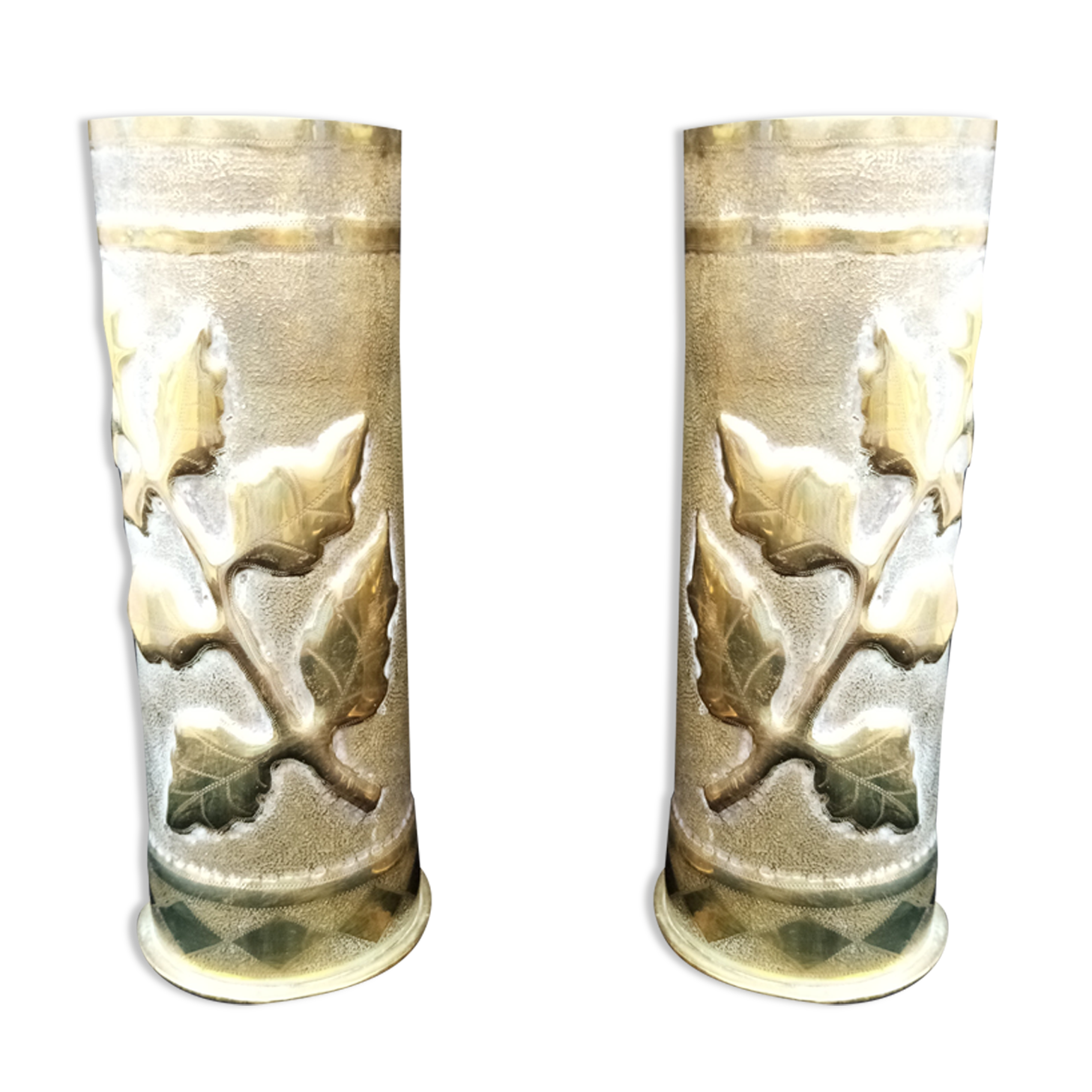 Paire de vases en laiton