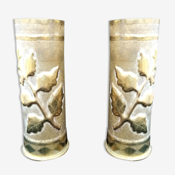 Old pair of brass vase