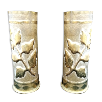 Old pair of brass vase