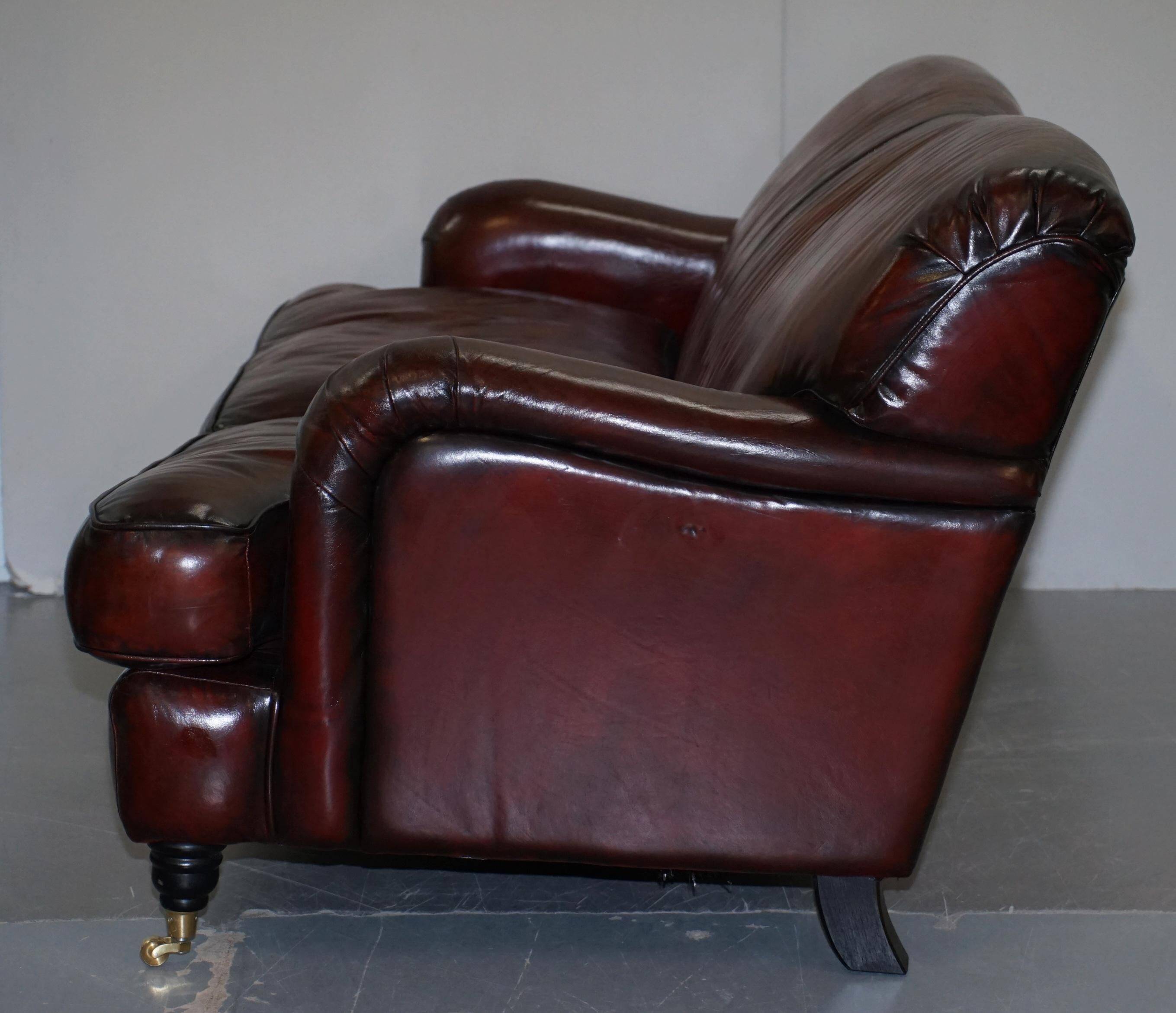 Restored leather canapé in Howard & Son style