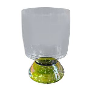 Vase évasé en verre bullé