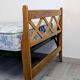 Vintage folding bed – wood and metal – 206 cm – rustic charm and practicality