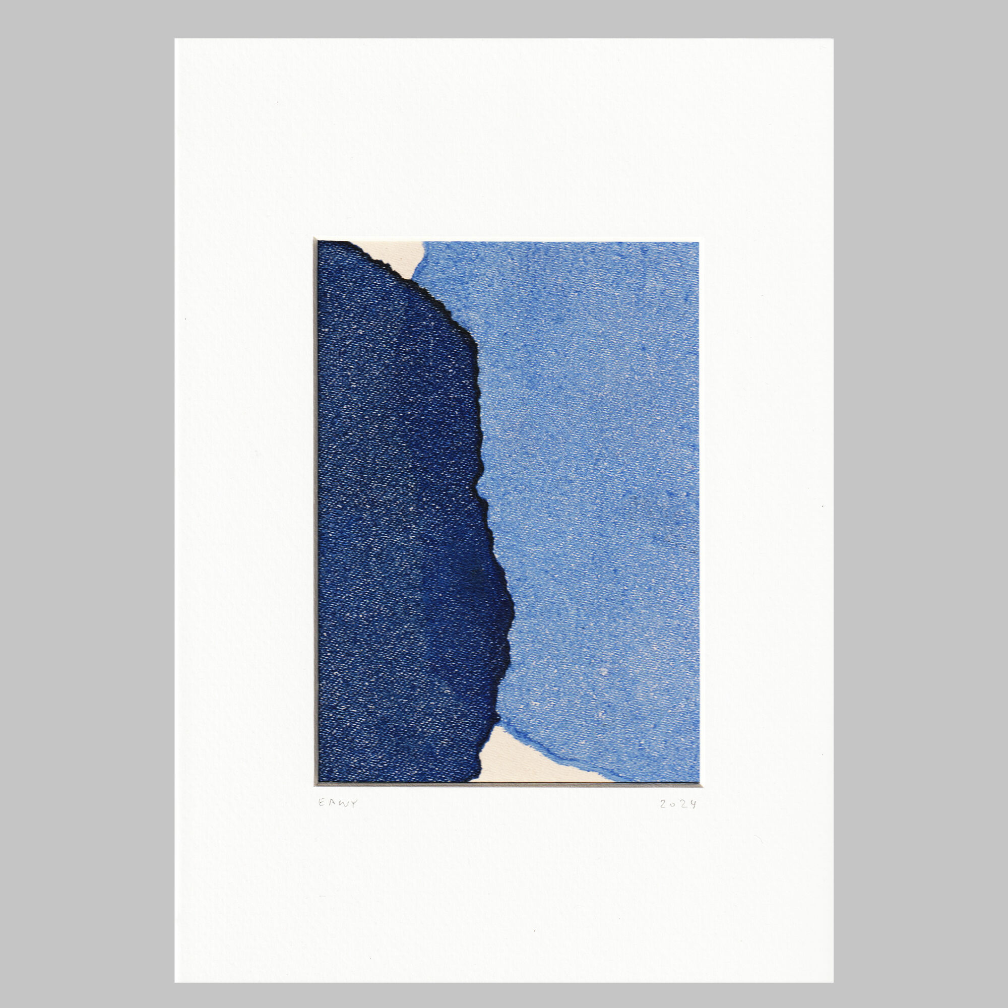 Monotype painting on framed paper signed Eawy.