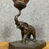 Bronze lamp with elephant Art Nouveau period around 1900