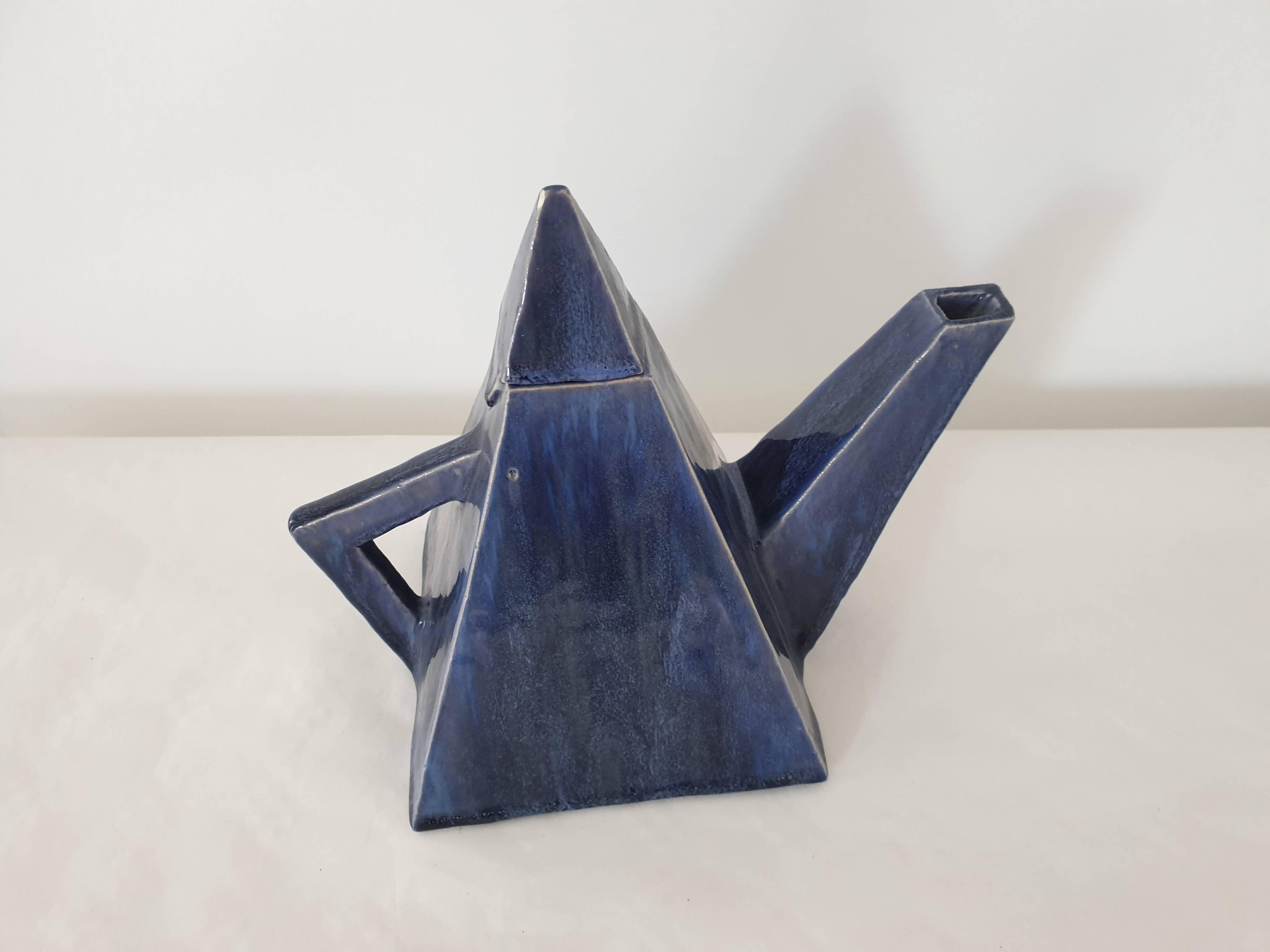 Pyramid Shape Design Ceramic Teapot
