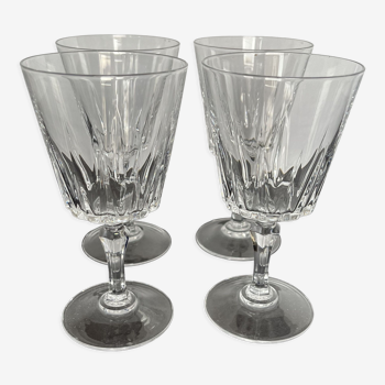 4 verres à vin en cristal