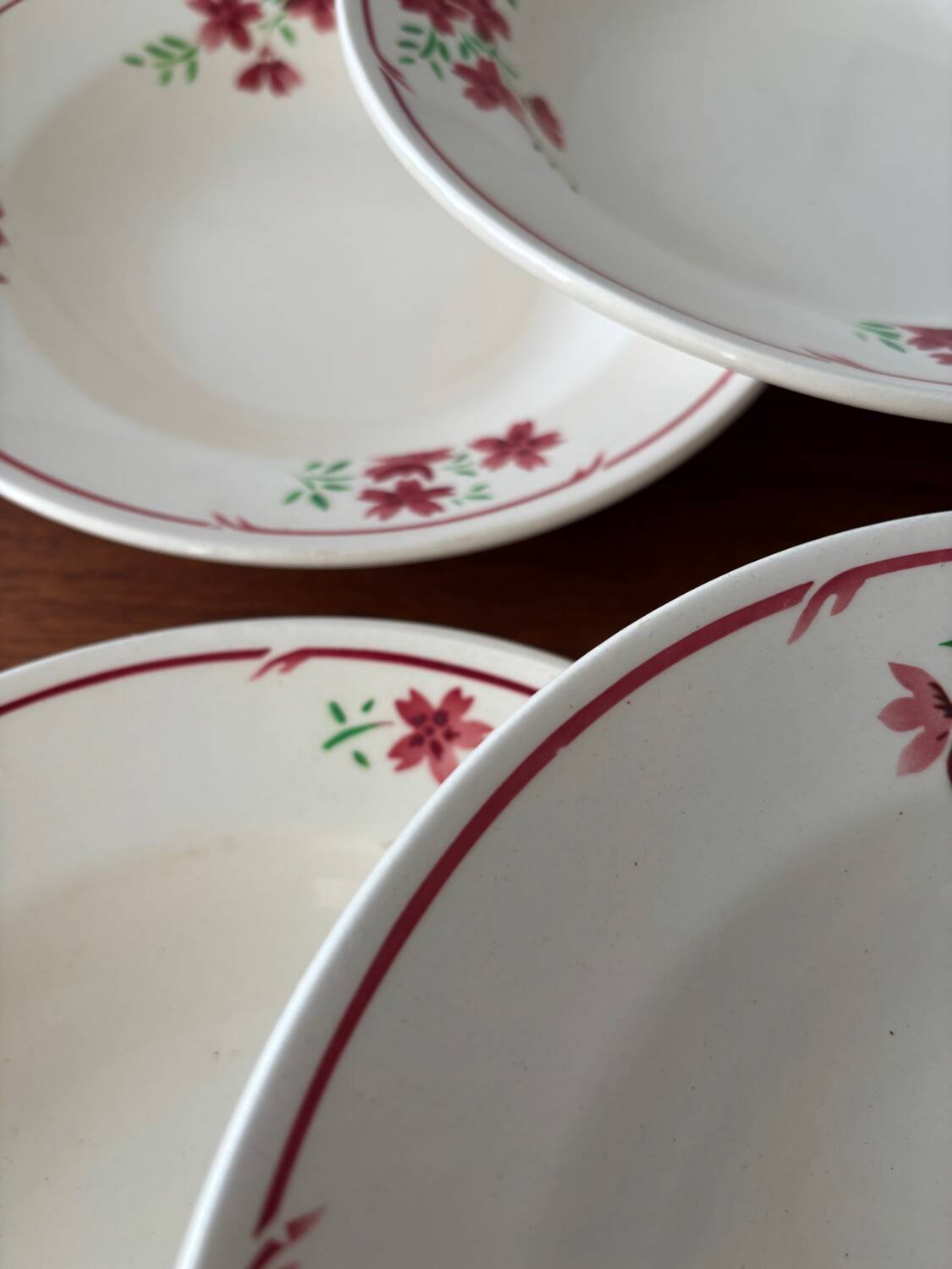 Set of 6 vintage Badonviller soup plates – French earthenware with decoration