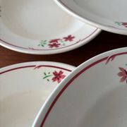 Set of 6 vintage Badonviller soup plates – French earthenware with decoration