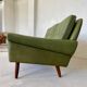 Canapé 3 places Svend Skipper vintage danois rétro en cuir vert olive