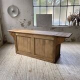 Two-sided central island counter in pine 220cm