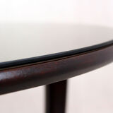Table basse ronde en bois restaurée, Tchécoslovaquie, années 1970