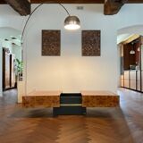 Jean-Claude Mahey coffee table in vintage 70s burr walnut