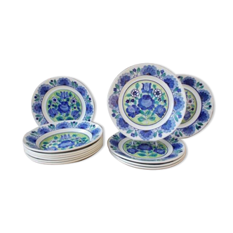 6 assiettes plates et 6 assiettes creuses Vloclawek Poland Hand painted