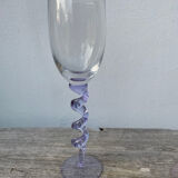 4 large, multicoloured, twisted champagne flutes
