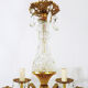 Old 8-branch brass chandelier and glass stamps