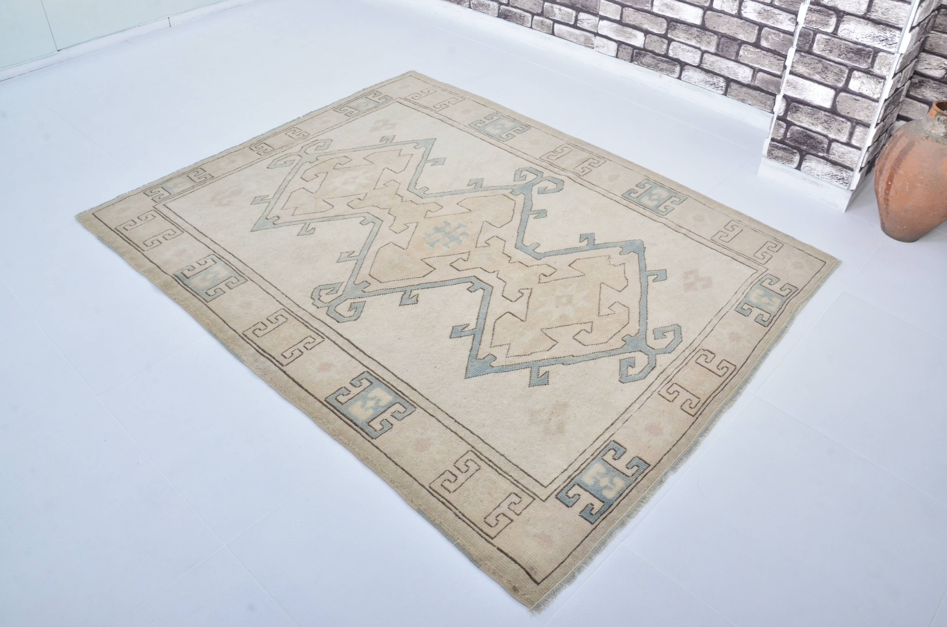 Bohemian hand knotted Oushak rug sku 3484