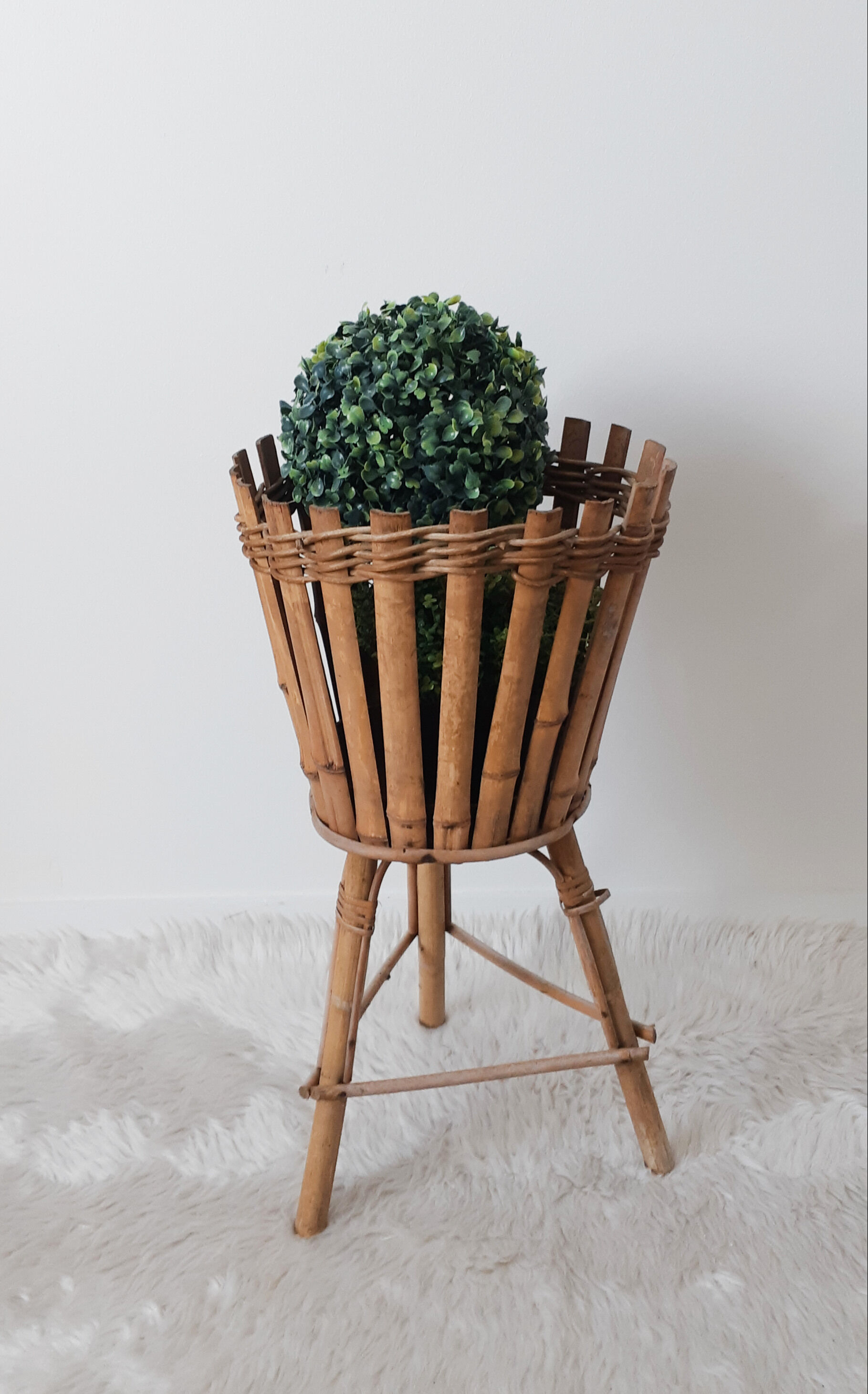 Rattan plant holder