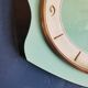 Vintage formica clock silent wall pendulum "BC Paris green black"