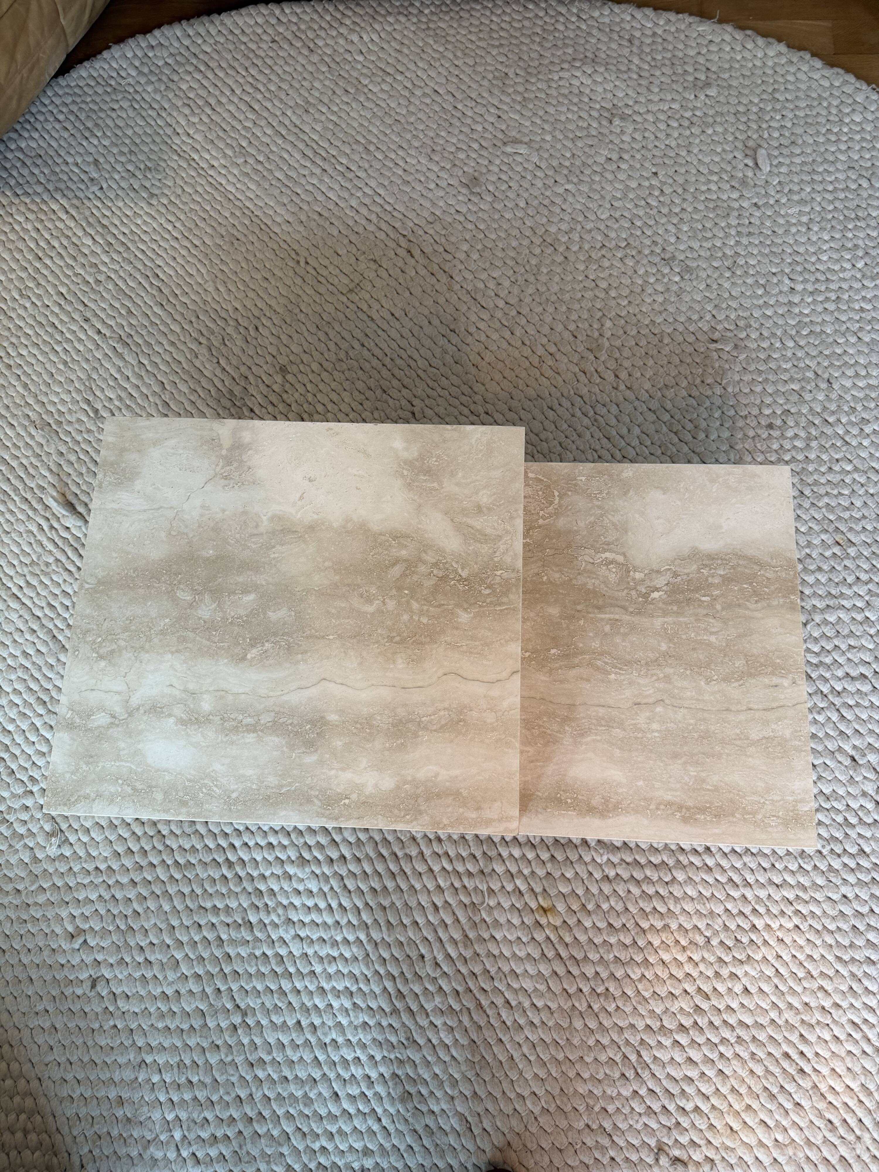 Coffee table in travertine