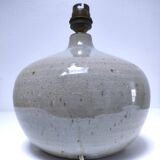 Crackle glaze enamelled stoneware lamp base signed CB LM