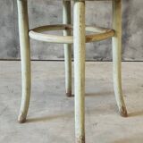 Antique stool side table Thonet style mint green