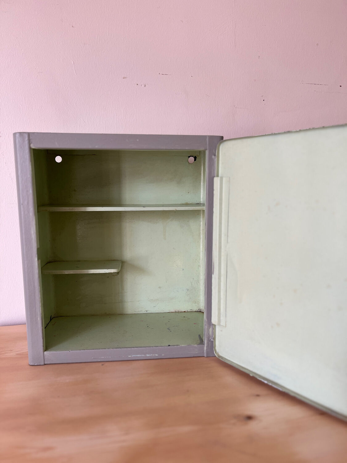 Metal pharmacy cabinet