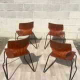 Set of 6 vintage sled chairs
