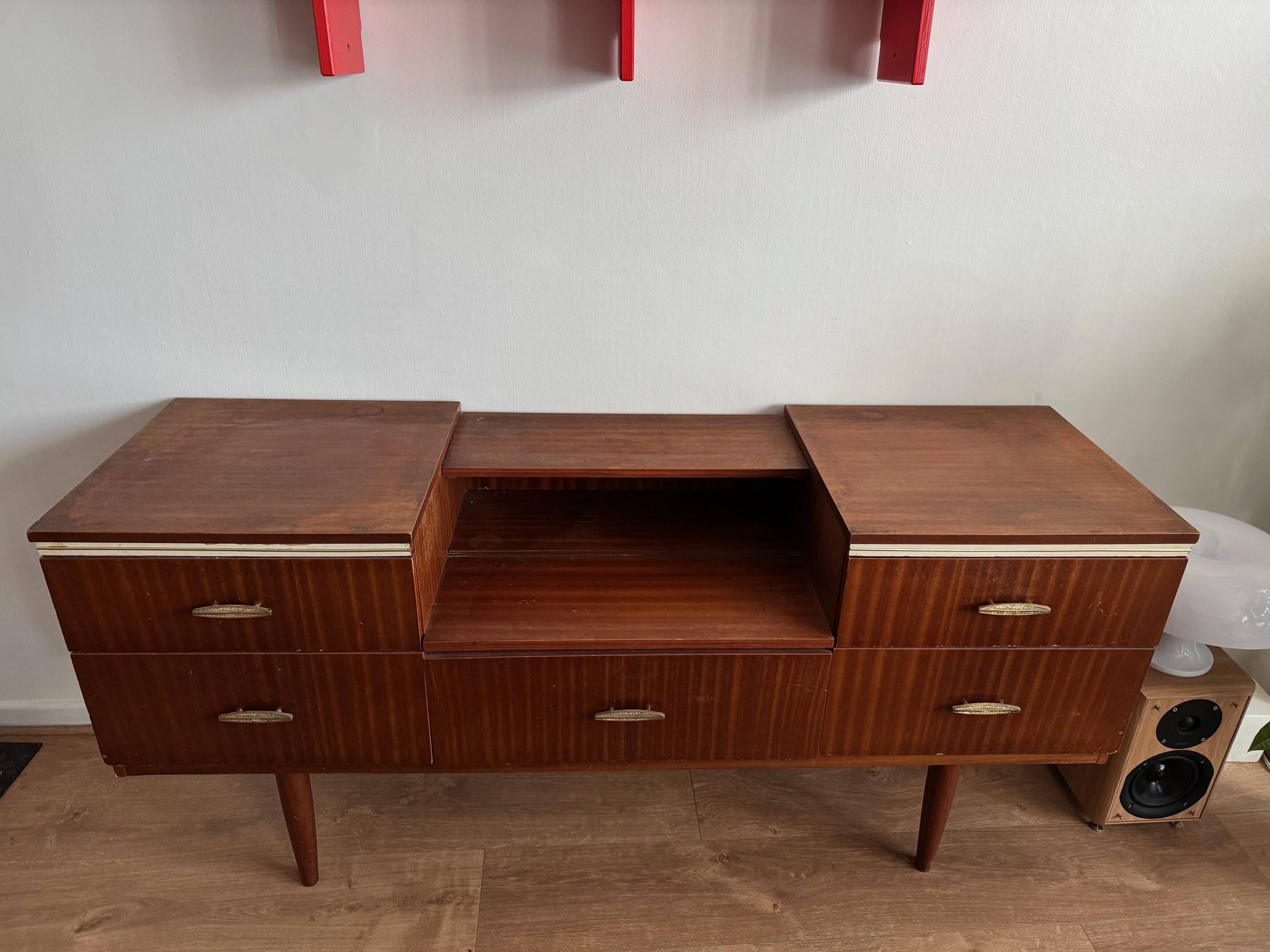 1960s vintage sideboard, 145 x 43.