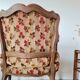 Antique cabriolet armchair in floral velvet – Louis XV style / Retro chic