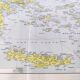 Old map Greece Crete 43x43cm from 1950